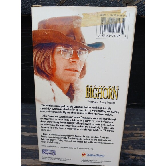 Day Of The Bighorn VHS John Denver Tommy Tompkins Rare EUC Tested Works Great - Picture 2 of 3